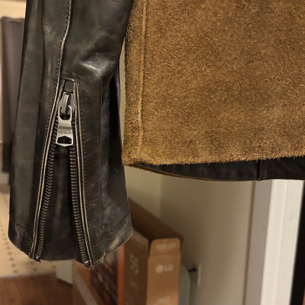 Banana Republic Brown Suede and Black Leather Jacket - Picture 5 of 5